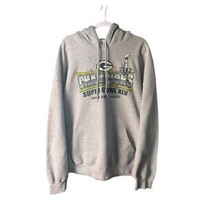Green Bay Packers NFL Mens Size 2XL Gray Hoodie Super Bowl XLV Champions 2011